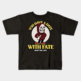 Grim Reaper Grimreaper Funny Date With Fate Kids T-Shirt